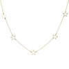 Gold Star Necklace floating locket 5 Stars Chain