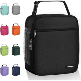 Lunch box Lunch bag for men women Insulated Lunchbox Lunch bags for Work Picnic Travel (Black)