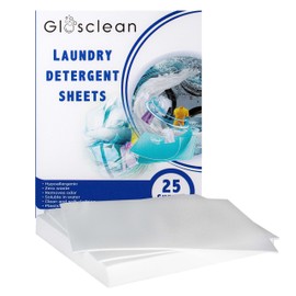 GLOSCLEAN - Hojas de detergente para la ropa (50 cargas) 25 hojas | Tiras de lino frescas y sin plástico respetuoso con el medio ambiente, jabón de viaje para la ropa sucia