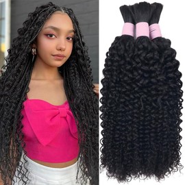 Lucasar Curly Water Bulk Human Hair for Braiding 100g (One bundles/Pack) Micro Braiding No Weft 100% Unprocessed Micro Human Hair Braiding Extensions for Boho Braids Wet and Wave(26Inch Natural Color)