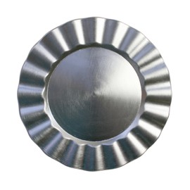 Charge It by Jay Ruffled Charger Plate 13” Decorative Melamine Service Plate for Home, Professional Dining, Perfect for Upscale Events, Dinner Parties, Weddings, Banquets, Catering, 1 Piece, Silver