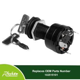 Roykaw Golf Cart Ignition Switch and Key for Club Car Precedent 2004-Up Gas Models, Replaces OEM # 102515101, 4 Terminal