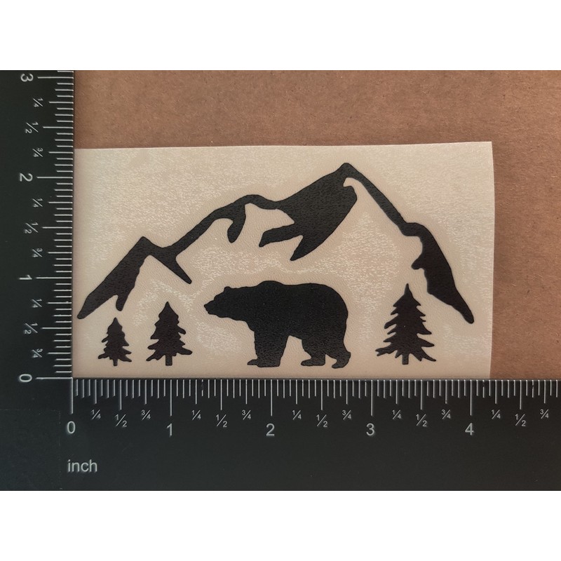 Bear Decal 4 Pack: Bear Mountain Silhouette, Momma Bear and