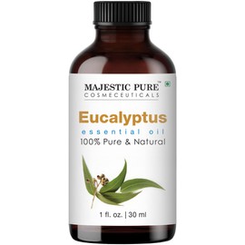 Majestic Pure Eucalyptus Essential Oil - 100% Pure Eucalyptus Oil for Aromatherapy, Massage & Topical Uses, Perfect for Diffuser & Essential Oil Diffuser - 1 Fl Oz