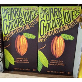 Trader Joe's 85% CACAO Dark Chocolate Lovers 3.5oz 100g (2 Bars)