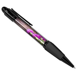 1 x Purple Scottish Thistle Flower Garden Black Ballpoint Pen Student #3645