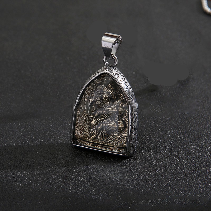 Buddha Pendant Arc Cutting Ethnic Style Beautiful Practical Stainless Steel
