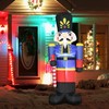 8ft Nutcracker Toy Soldier Inflatable Decoration LED Lights Scepter Blow-Up