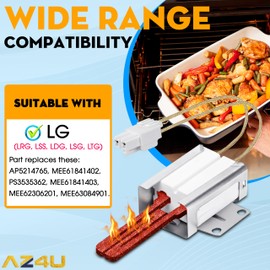 For MEE61841401 lg igniter, MEE61841403 MEE63084901 For lg oven igniter replacement Gas Range Oven (LRG, LSS, LDG, LSG, LTG) Replace PD00001851 1599783 MEE61841402 EAP3535362 AH3535362 EA3535362 Range
