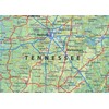 Tennessee, Alabama and Georgia Physical Map - 23.3 x 16.5