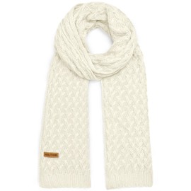 HRUTANE Winter Scarf for Women, Chunky Ribbed Knit Soft Long Wrap Cold Weather Stocking Stuffers Thick Warm Large Scarves,White