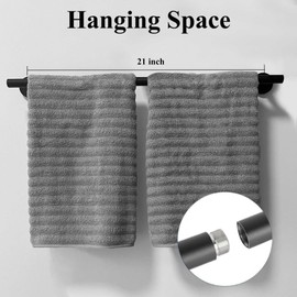 Towel Bar 24-Inch Towel Bar for Bathroom Wall Black Towel Rack Wall Mounted, Thicken 304 Stainless Steel Towel Rod Bathroom Towel Holder, Matte Black Single Bar