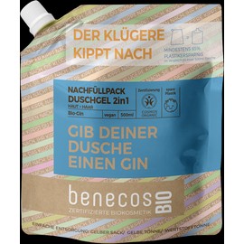 benecosBIO 2-in-1 Shower Gel "Gib deiner Dusche einen Gin", 500 ml refill
