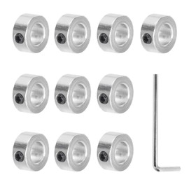 sourcing map Shaft Collar 1/4" Bore Aluminum Alloy Clamping Collar with M3 Screws and Wrench for CNC Parts, Machine Tools, Wheelbarrow, Lawn Tractor Silver 1 Set