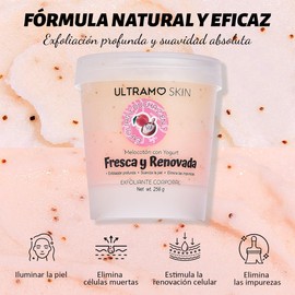 Exfoliante, exfoliante corporal, humectante para cuerpo, rostro, manos y pies, nutre la piel, limpia profundamente, reduce imperfecciones, deja la piel suave y sedosa, libre de sulfatos (Melocoton con Yogurt)
