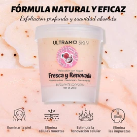 Exfoliante, exfoliante corporal, humectante para cuerpo, rostro, manos y pies, nutre la piel, limpia profundamente, reduce imperfecciones, deja la piel suave y sedosa, libre de sulfatos (Melocoton con Yogurt)