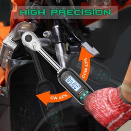 KOEORWS 1/2 Inch Drive Digital TorqueWrench, 5.02-99.57Ft.lb/6.8-135N.m, Electronic Torque Wrench with Preset Value, Buzzer & LED Indicator, ±2% Accuracy Torque Wrench for Bike, Motorcycles