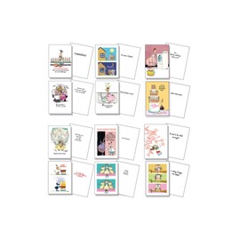 All Occasion Card Pack - Assorted Birthday, Get Well, Baby, Anniversary, Thank You, Friendship, Graduation Cards 12 Cards & 13 Envelopes