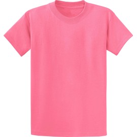 Clothe Co. Mens Heavyweight Cotton T-Shirt Plain Tee (Available in Big & Tall), Candy Pink, XL