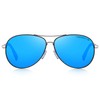 MERRY'S Polarized Sunglasses Men's Driver Glasses Bamboo Leg S8766 (Blue