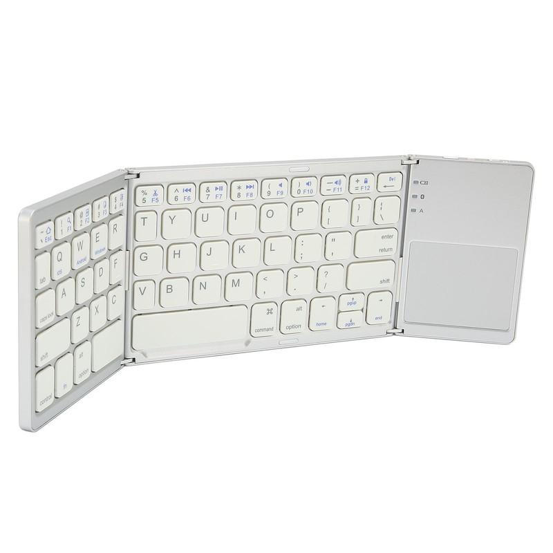 Foldable Bluetooth Keyboard 63 Keys Metal Ultra Thin Mini Folding