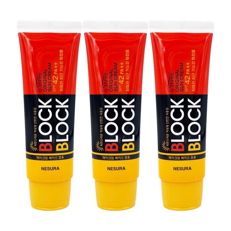 Nesura Autri Block&Block Original Sun Cream 80g x3 / 네슈라