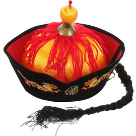 CALLARON Ancient Emperor Cosplay Headwear - Roleplay Costume Hat, Chinese Oriental Cap with Cardboard Plus Flannel Border for Party and Selfie