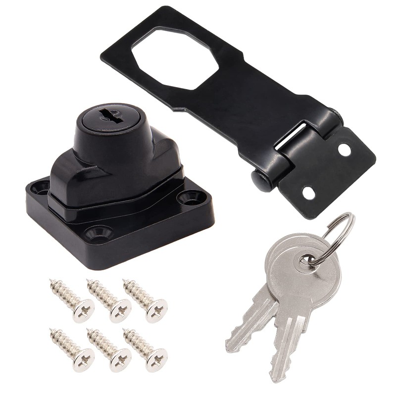 Kyuionty 4 Pcs Keyed Hasp Locks 3 Inch Twist Knob