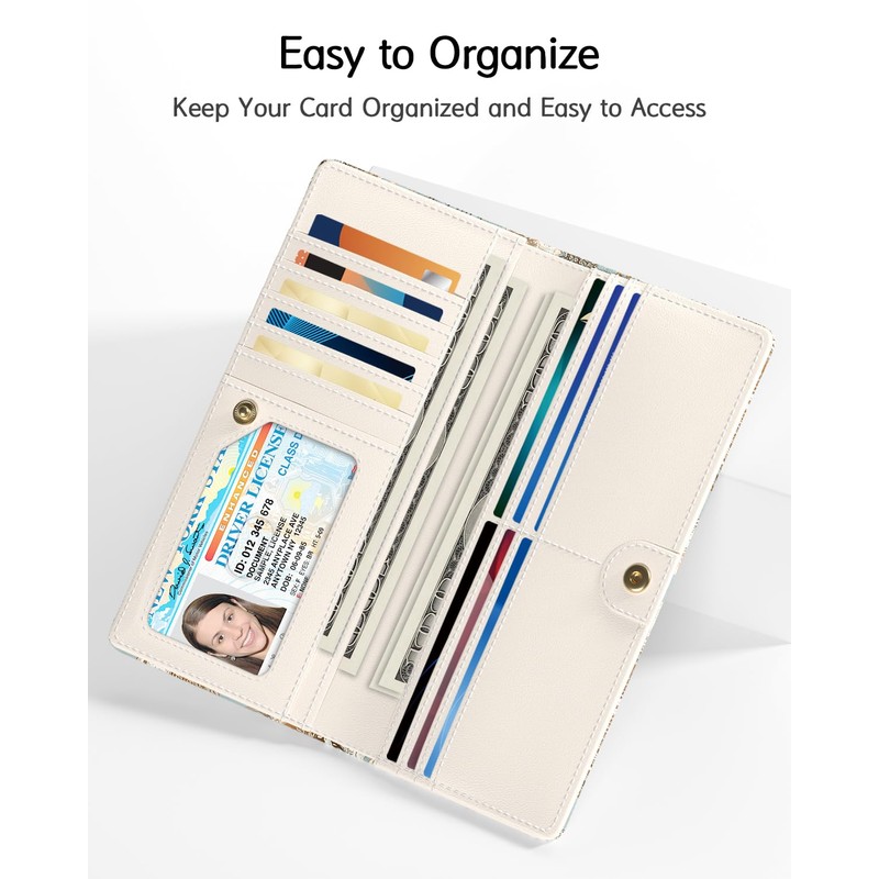 Nipichsha Womens Wallet, RFID Slim Wallets for Women, Thin Ladies