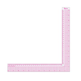 KEARING 12 Inch Plastic L-Square Rule Clear Sewing Ruler for Pattern Making, Fabric Sewing Measuring Supplies