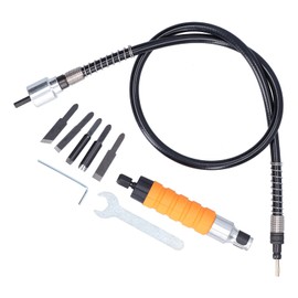 Jadeshay Electric Carving Chisel Tool Woodworking Set with 5 Knives and Flexible Rubber Shaft for Drills and Grinders