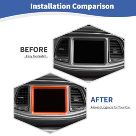 RT-TCZ for Challenger Dashboard Display Screen Trim Frame Cover for Dodge Challenger 2015-2023 Orange Interior Accessories 1pcs