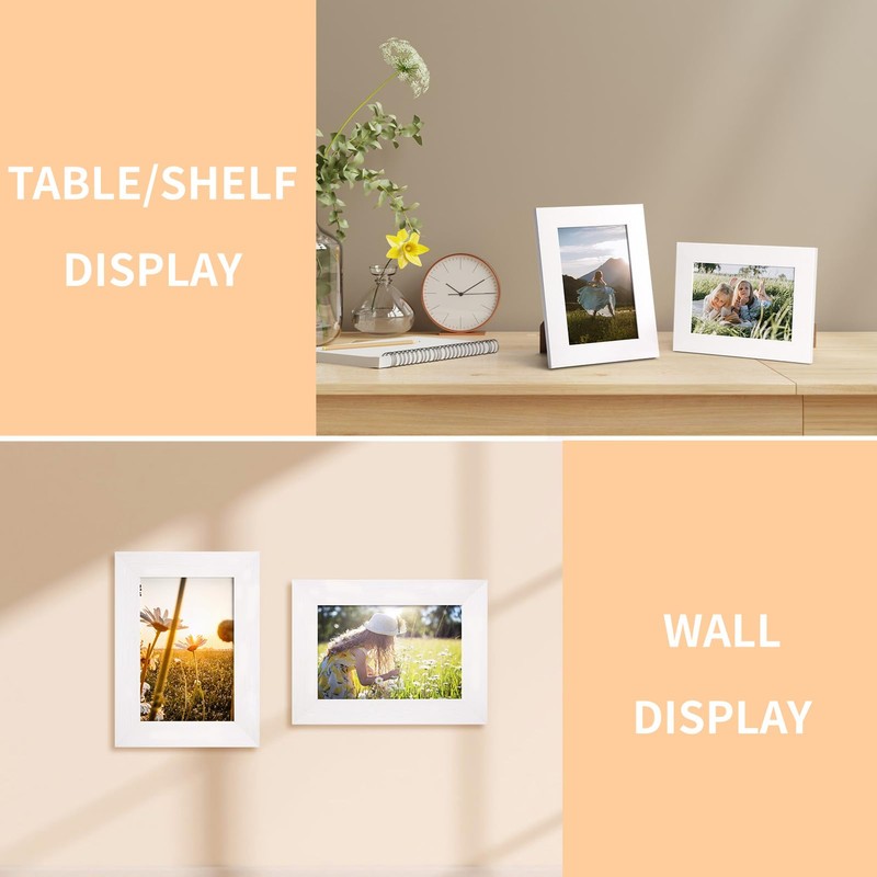 Vasemouh 6x4 Photo Frames Set of 7, White 4x6 Picture