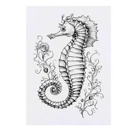 'seahorse' Temporary Tattoo - Water Resistant, Skin-Safe, Non-Toxic Transfer (TO00062299)