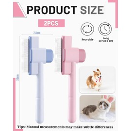 JUKOTA 2 Stück Selbstreinigender Flohkamm, Flohkamm für Katzen Flohkamm Hunde Mit Entriegelungsknopf, Haustier Hundebürste Katzenburste Selbstreinigend Katzenkamm für Kurzes und Langes Haar