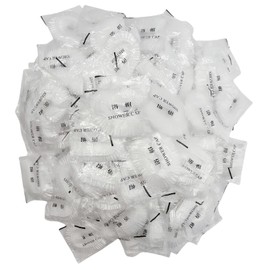 Castaic 100 Pcs Disposable Shower Caps,Larger and Thicker Waterproof Shower Caps for Women Spa, Home Use, Hotel and Hair Salon, Travel (White-44cm)