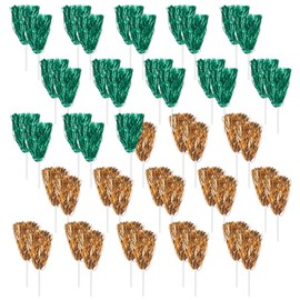 Anderson's Premium Metallic Green and Red Foil School Spirit Shakers Cheerleader Pom Poms Sports Football Basketball Homecoming Squad Team Party Dance Club Performance Celebration Pack of 50