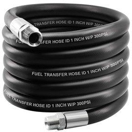 Jeemiter 1 inch Fuel Hose, 1 Inch × 20 Feet Fuel Transfer Hose with 1" Male End Fittings for Dispensing Diesel Gasoline Kerosene Biodiesel