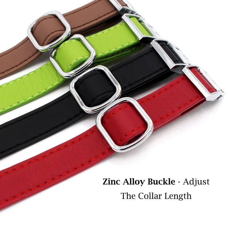 JiangYanus Leather Dog Collar with Metal Buckle, Heavy Duty PU
