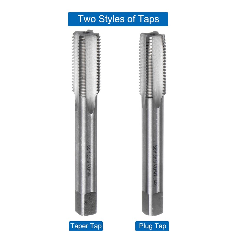 sourcing map 2pcs Metric Hand Tap Set, M14 x 1.5