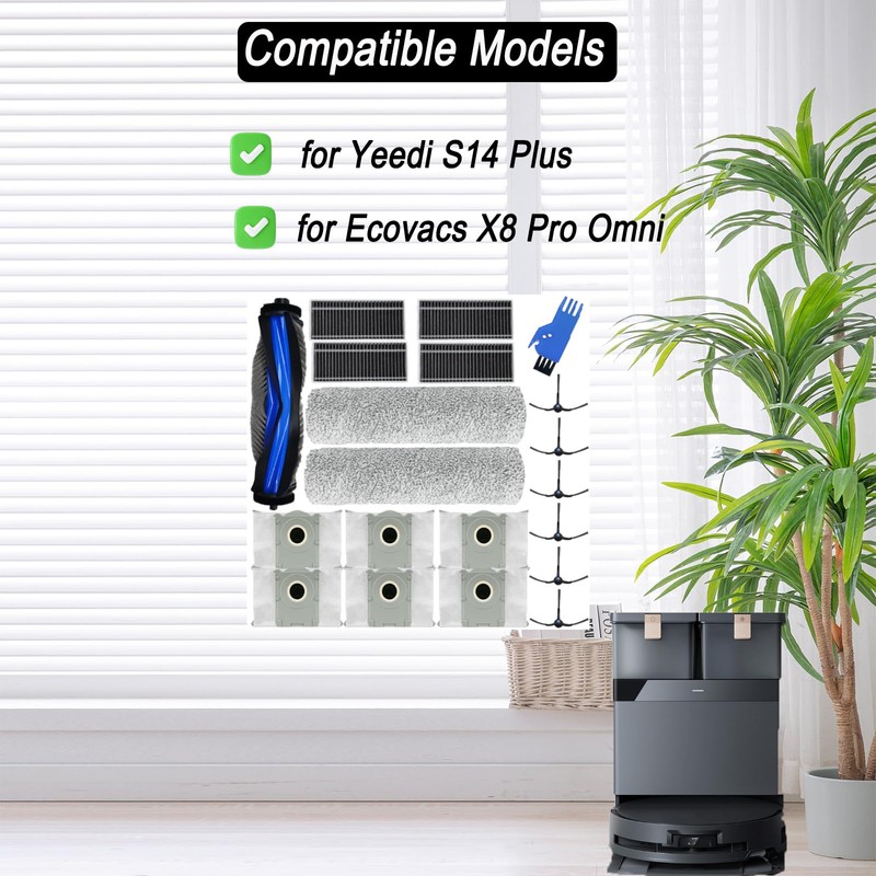 20 Pcs Accessories for Ecovacs Deebot X8 Pro Omni Robot