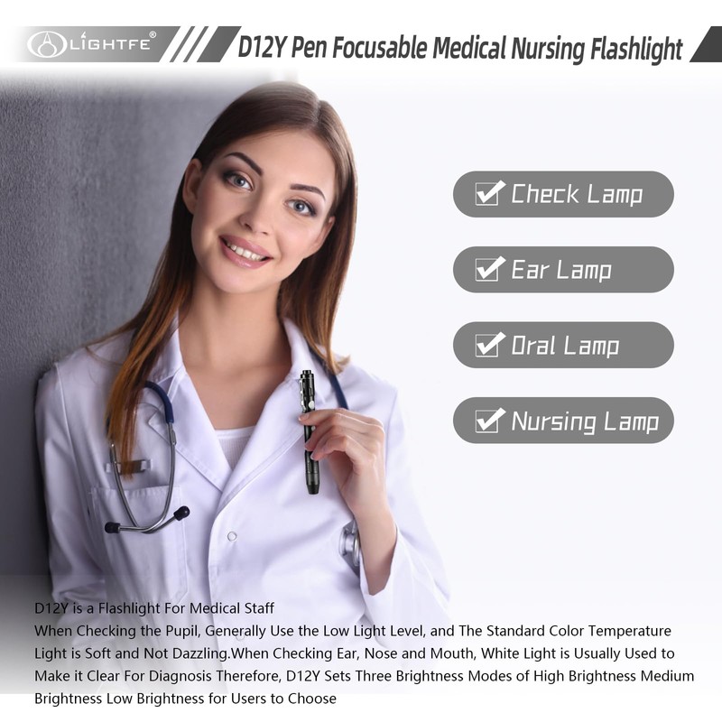 LIGHTFE Pen Light for Doctors and Nurses Penlight with Pupil