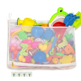 FIUIRYA NATURAL PRODUCTS Bath Toy Storage Bag, Bath Toy Hanging Organiser Bag, Bath Toy Mesh Bag, Ideal for the Family Bathroom