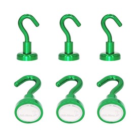 Ant Mag Strong Magnet Hooks 22LBS Pulling Force Neodymium Hooks Hangers Heavy Duty Used for Home Kitchen Refrigerator Key Holder Office Workplace Pack of 6