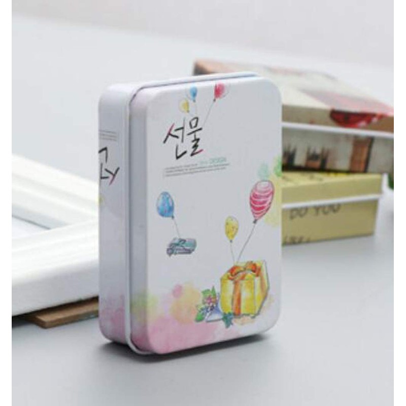 STK Mini Tin Can Storage Case with Lid for Small