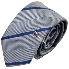 Thomas Bailey Pin Decoration Fashion Tie - Bony Gray 7cm