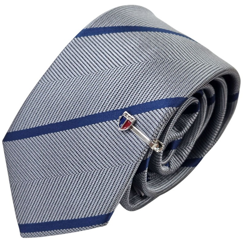 Thomas Bailey Pin Decoration Fashion Tie - Bony Gray 7cm