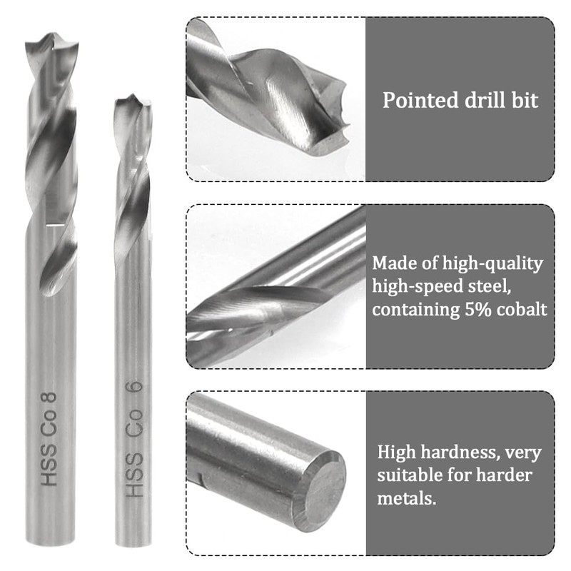 lyualma 2 Piece Welding Spot Drill Bit Set 6 mm/8