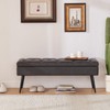 CUYOCA Storage Ottoman Bench, 40" Faux Leather Tufted Entryway Bench,