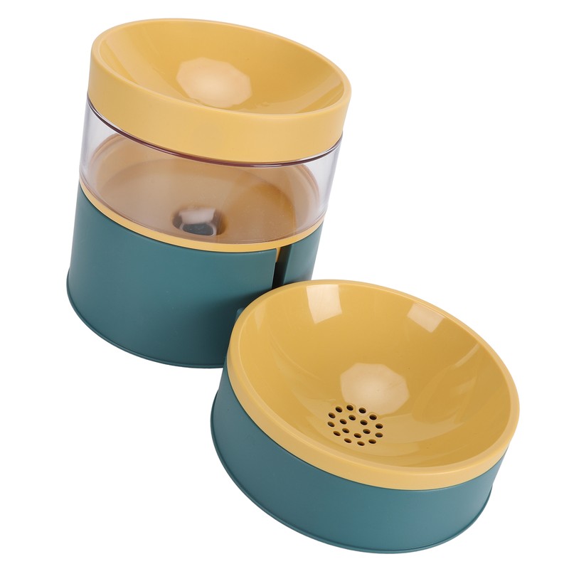 Pet Double Bowl Water Dispenser 1L Neck Protection Anti Tip